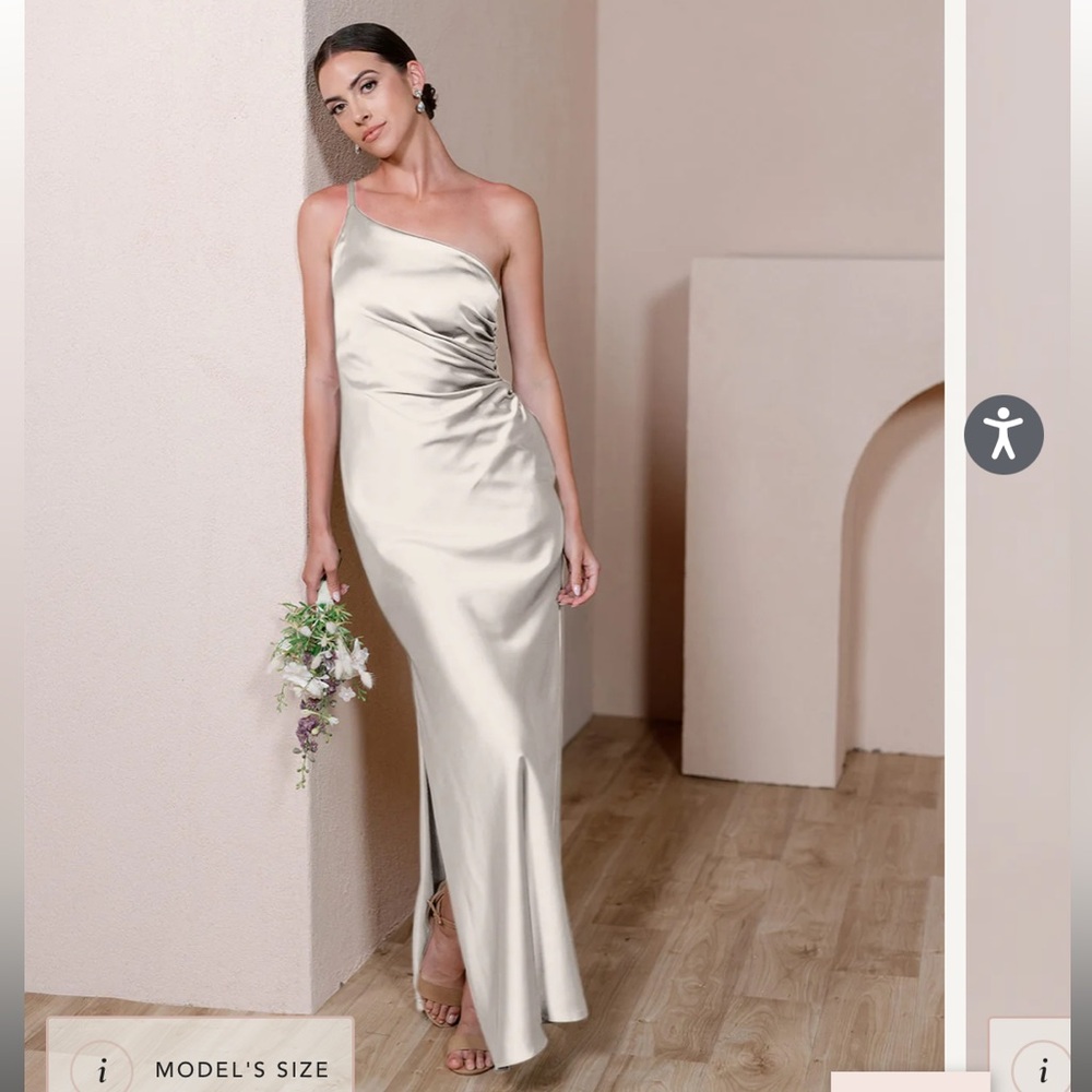 Revelry - Jade Satin Dress (Soft Champagne)